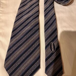 Missoni Men's Navy and Gray Patterned Tie